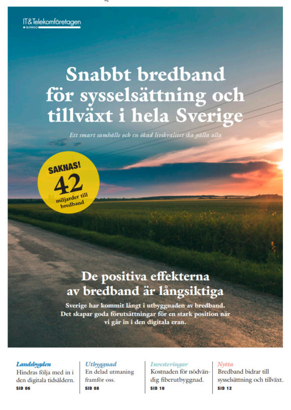 Snabbt bredband för sysselsättning och tillväxt i hela Sverige