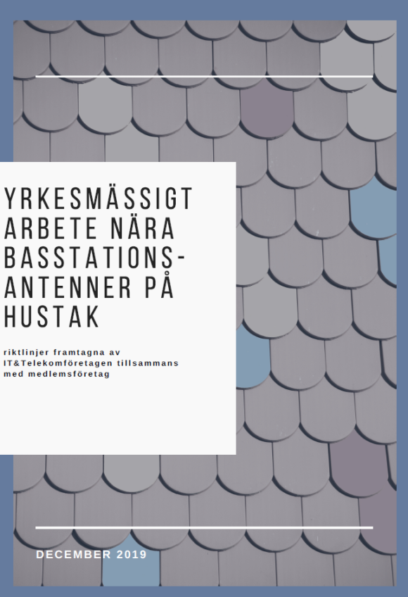 Arbete på tak nära antenn
